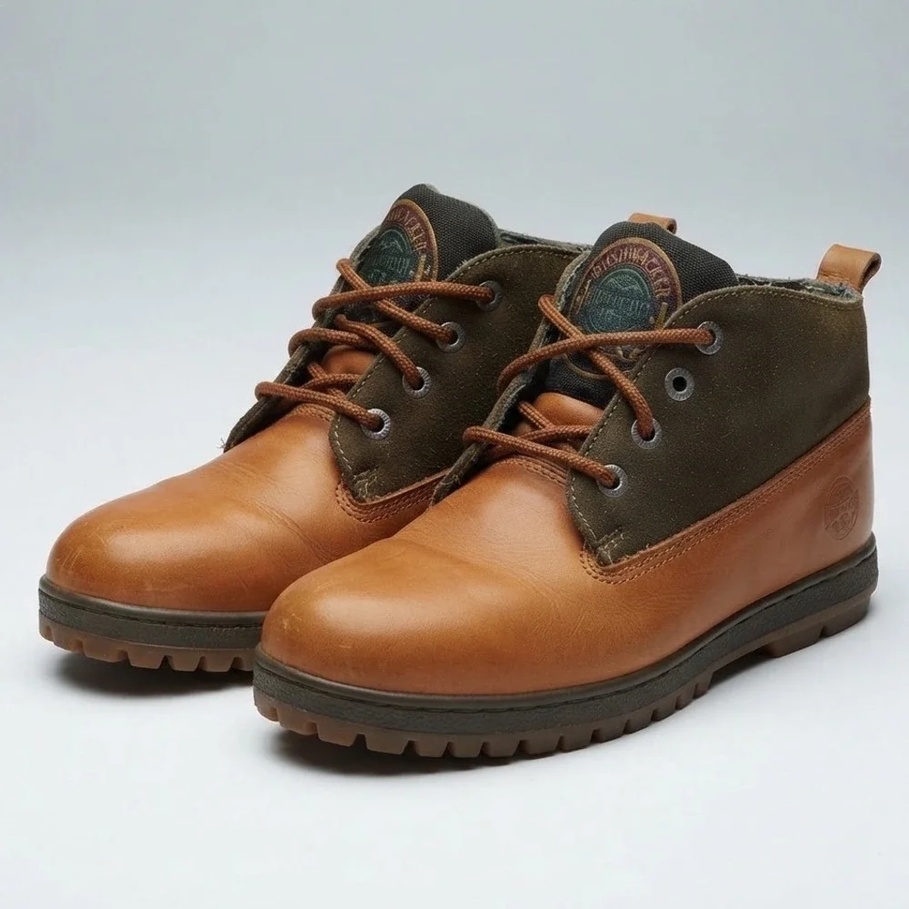 Flawed Gems! Buffalo Bushwacker Leather Hiking Boots Tan Olive Green 8D 3684-08